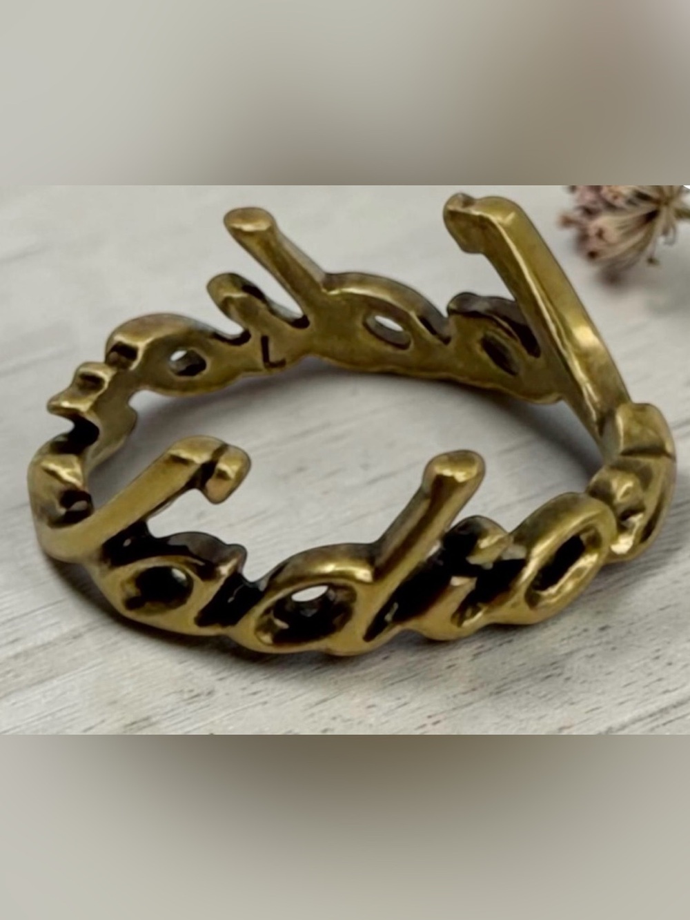 Christian Dior J'Adior Ring in Antique Gold Brass Size 6